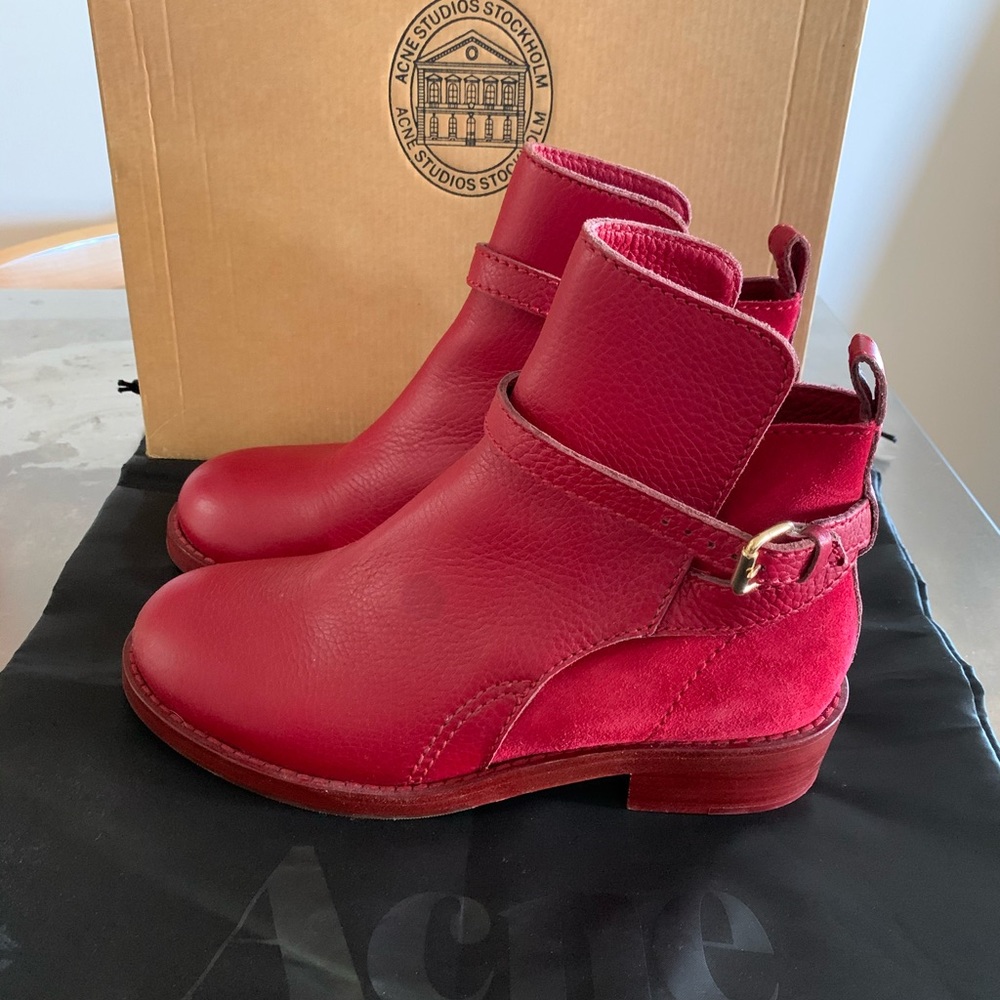 SOLD - Acne Clover red boots 8 Opening Ceremony